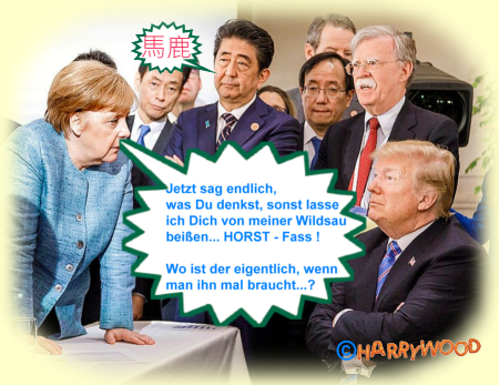 Merkel, Trump, Horst Seehofer, Wildsau,